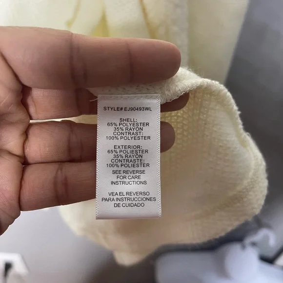 En Creme Anthropologie Sweater Ivory Open Front Knit Cardigan | M - Picture 5 of 9